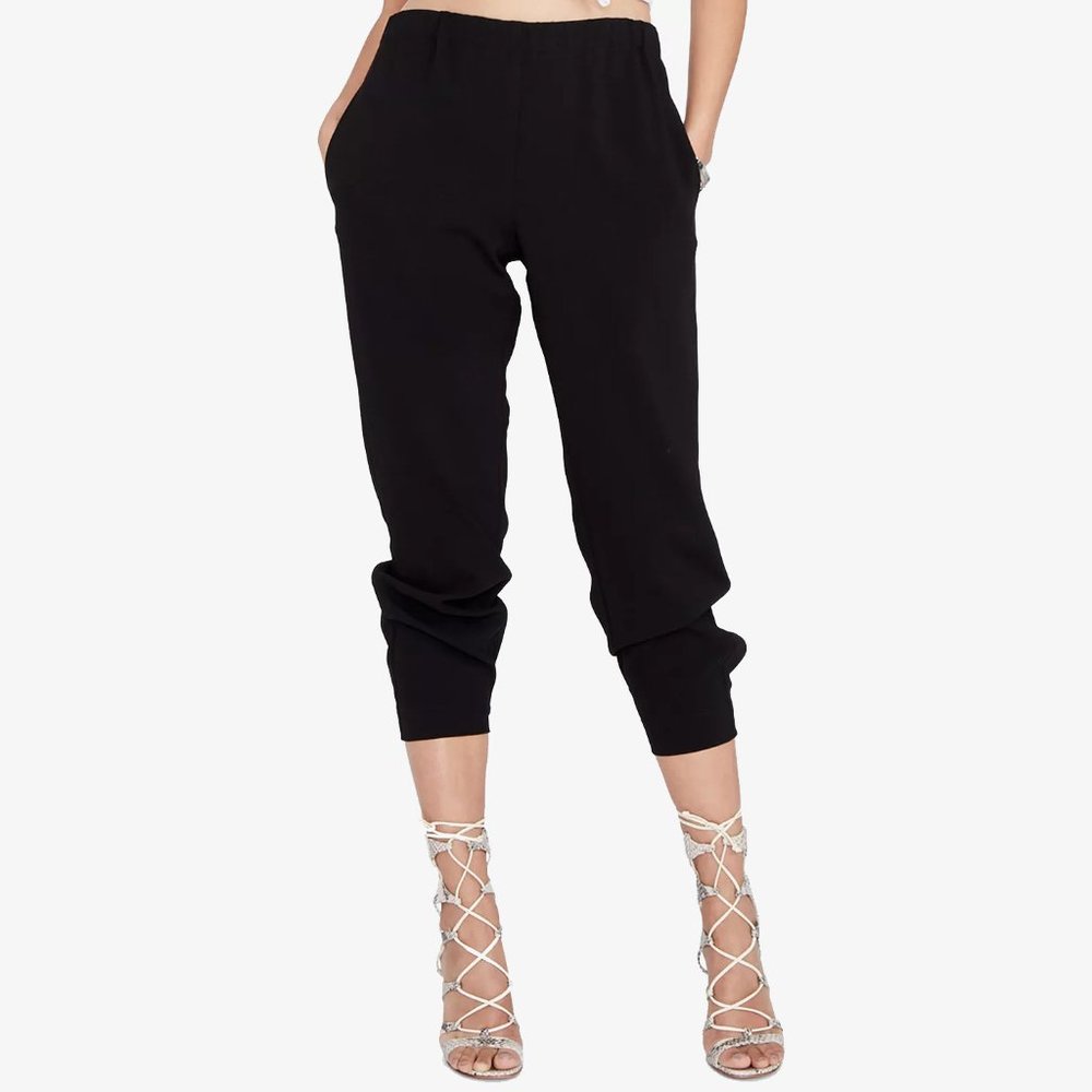 RACHEL Rachel Roy Cropped Pull-On Pants in Black